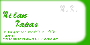 milan kapas business card